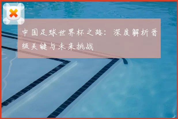 中国足球世界杯之路：深度解析晋级关键与未来挑战