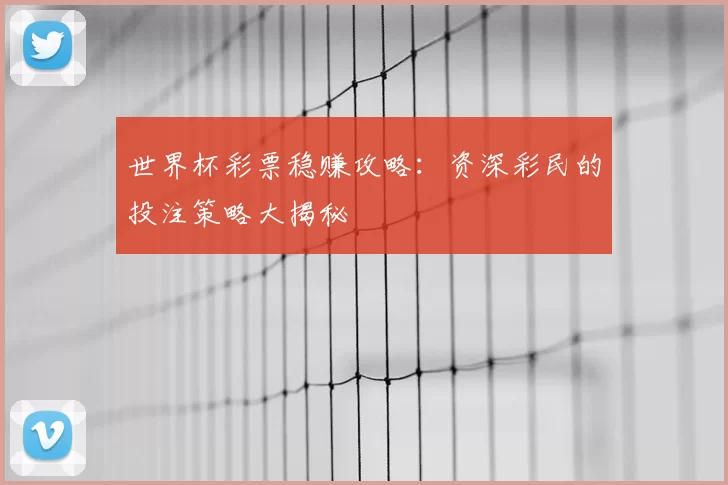 世界杯彩票稳赚攻略:资深彩民的投注策略大揭秘
